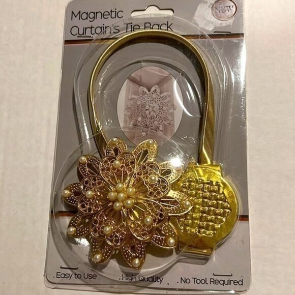2PC Gold Magnetic Curtain Tie Back NEW - Picture 1 of 1